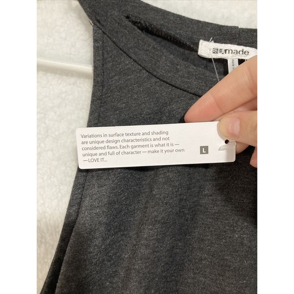 LAMade Womens Shirt Dress Size Large L Sleeveless Grey Racertop - Picture 3 of 7